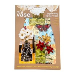 Flower Vase Lilies & Butterflies Design NWT